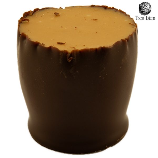 Huis gemaakte karamel cup pure chocolade
