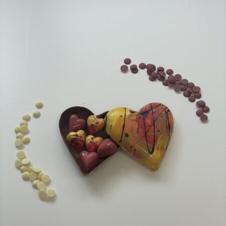 chocolade hart groot met bonbons voor moederdag